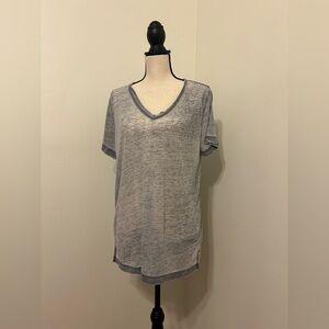 Gray V-Neck Women's Top